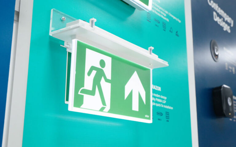Ektor Razor Exit Sign on Display