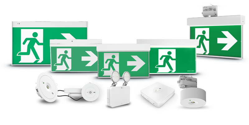 Collection of Ektor Emergency Devices - Luminaires and Exit Signs