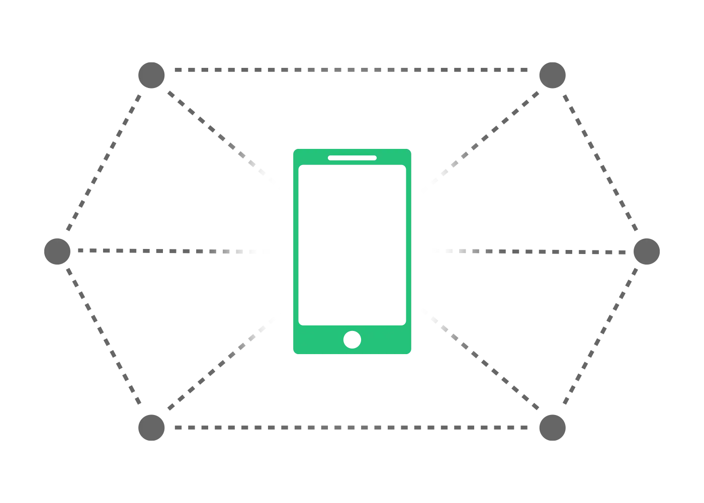 Connected phone graphic